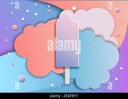 Ice cream with bite marks Stock Vector