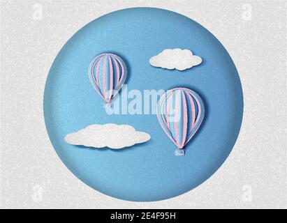 Balloons flying in the sky Stock Vector