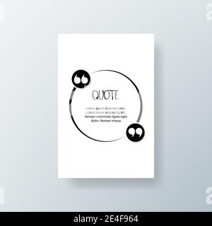 Quote box frame. Texting quote boxes with white background Stock Vector