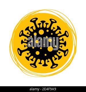Coronavirus Bacteria Cell Icon, 2019-nCoV, Covid-2019, Covid-19 Novel Coronavirus Bacteria. No Infection and Stop Coronavirus Concepts. Isolated Vecto Stock Vector