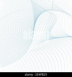 Scientific and tech grid background. Abstract squiggle blue, gray curves. Line art design, technology pattern. Modern sci-tech template. Vector EPS10 Stock Vector