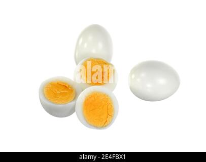 boiled eggs isolated on white background cutout Stock Photo