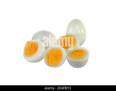 boiled eggs isolated on white background cutout Stock Photo
