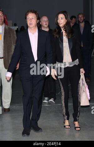 Sir Paul McCartney leaving the Stella McCartney's Spring-Summer 2010 ready-to-wear collection show held at Palais de Tokyo in Paris, France on October 5, 2009. Photo by Denis Guignebourg/ABACAPRESS.COM Stock Photo