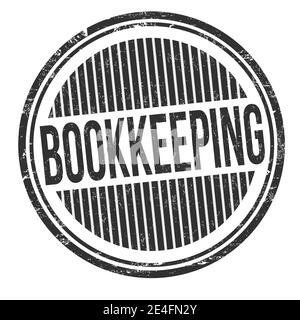 Bookkeeping sign or stamp on white background, vector illustration Stock Vector