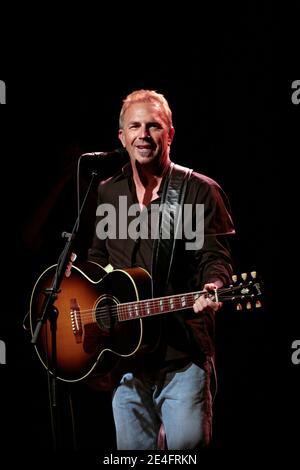 American actor and singer Kevin Costner performs live with his country music band 'Modern West' in Handelsbeurs concert room in Gent, Belgium, on october 11th, 2009. Photo by Mikael LIbert/ABACAPRESS.COM Stock Photo
