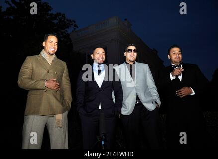 Musicians Aventura, (L-R) Anthony 'Romeo' Santos, Henry Santos Jeter, Max Santos, and Lenny Santos attend a White House Music Series 'Fiesta Latina' hosted by US President Barack Obama on the South Lawn in Washington DC, USA on October 13, 2009. Photo by Alexis C. Glenn/ABACAPRESS.COM Stock Photo