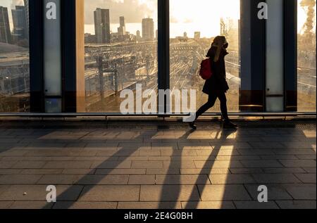 London, UK. 23rd Jan, 2021. People are seen at the area of in Stratford, the London Borough of Newham, England, UK on January 23, 2021. Some of England's Covid hotspots are still in London Hounslow, Ealing, Brent, Barking and Dagenham and Newham are the boroughs which fall in the country's top 10 for worst case rates. Credit: May James/ZUMA Wire/Alamy Live News Stock Photo