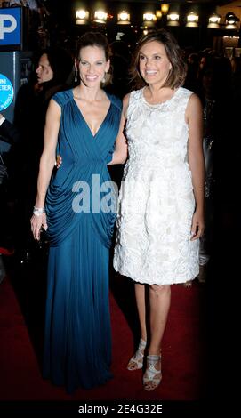 Actresses Hilary Swank and Mariska Hargitay attend the world premiere of 'Amelia presented by Bloomingdale's and Vanity Fair at the Paris theater in New York City, NY, USA on October 20, 2009. Photo by Fernando Leon/ABACAPRESS.COM (Pictured: Hilary Swank Mariska Hargitay) Stock Photo