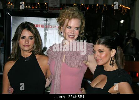 Penelope Cruz, Nicole Kidman, Stacy Ferguson arrive at The Los Angeles premiere for NINE at the Mann Village Theatre in Westwood, California. December 9, 2009. (Pictured: Penelope Cruz, Nicole Kidman, Stacy Ferguson ). Photo by Baxter/ABACAPRESS.COM Stock Photo