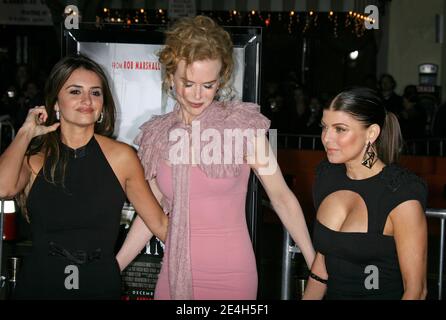 Penelope Cruz, Nicole Kidman, Stacy Ferguson arrive at The Los Angeles premiere for NINE at the Mann Village Theatre in Westwood, California. December 9, 2009. (Pictured: Penelope Cruz, Nicole Kidman, Stacy Ferguson ). Photo by Baxter/ABACAPRESS.COM Stock Photo