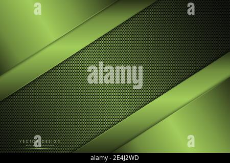 Metallic of green with carbon fiber texture technology background.Vector illustration.Eps10 Stock Vector