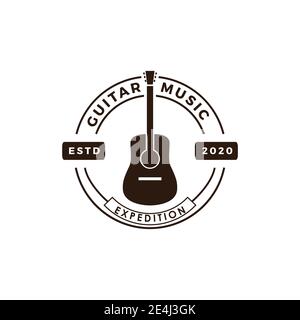 Guitar Logo Design vector Stock Vector