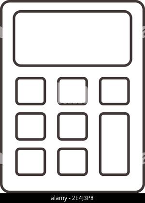 calculator maths science cartoon line style vector illustration Stock Vector