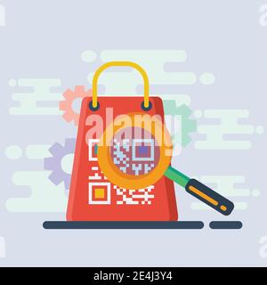 shopping scan qr code concept vector illustration Stock Vector