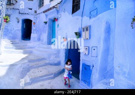 Chefchaouen, also known as Blue City, is located in northwest Morocco. Stock Photo