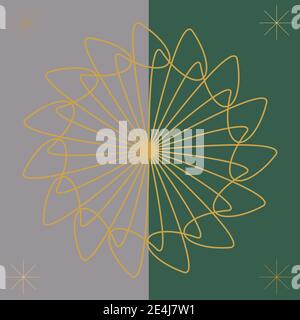 An abstract golden star shape line art background image. Stock Vector