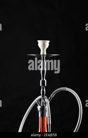 New hookah isolated on black background, copy space Stock Photo
