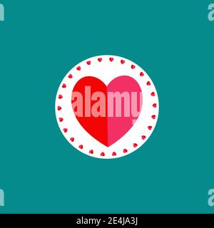 Heart Vector illustration on a green background Stock Vector