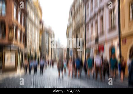 Prague Street ICM movement Stock Photo