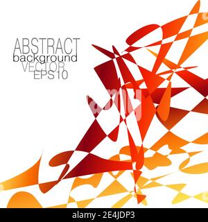 Chaotic red, orange, yellow splinters, fragments. Abstract vector pattern. Bright multicolor gradient. Geometric backgroundю Futuristic design. EPS10 Stock Vector