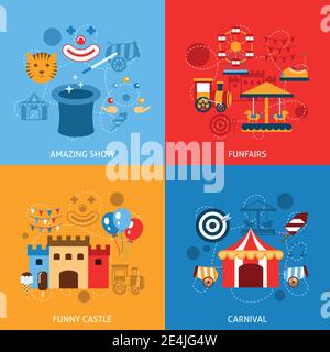 Amusement Park Carnival Social Media Stories Template Hand Drawn ...