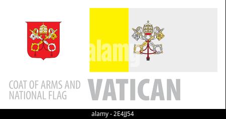 Vector set of the coat of arms and national flag of Vatican Stock Vector
