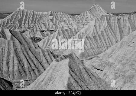 Eroded landscape of Bardenas Reales desert, Spain Stock Photo
