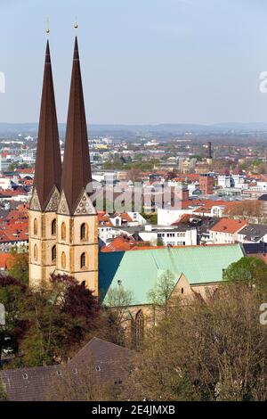 Neustadt St. Mary's Church with city view, Bielefeld, East Westphalia, North Rhine-Westphalia, Germany Stock Photo