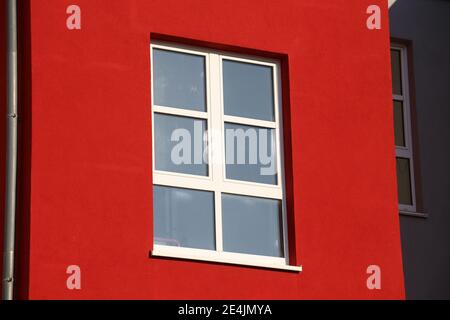 New white window with muntin bars Stock Photo