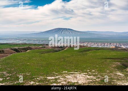 View of a huge mud volcano Stock Photo