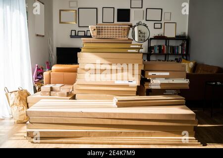 Stack of Cardboard Waste in sunlight. Concepts of Paper Recycling and ...