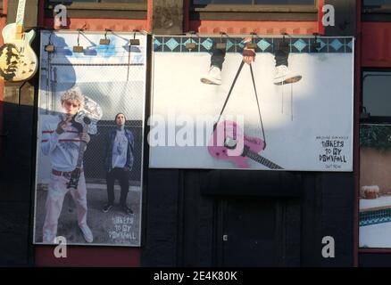 West Hollywood, California, USA 20th January 2021 A general view of Machine Gun Kelly Art on Whisky A Go Go club where Jim Morrison and the Doors performed live in concert many times on Sunset Blvd on January 20, 2021 in West Hollywood, California, USA. Photo by Barry King/Alamy Stock Photo Stock Photo