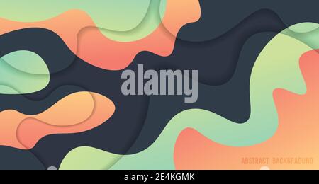 Abstract gradient wavy style of fluid pattern design template. Overlapping style of motion style artwork background. Stock Vector