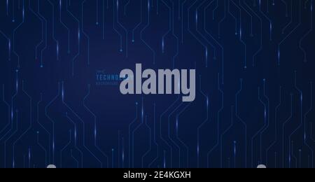 Abstract technology of electronic lines system template artwork with energy light. Futuristic gradient blue design with copy space of text background. Stock Vector