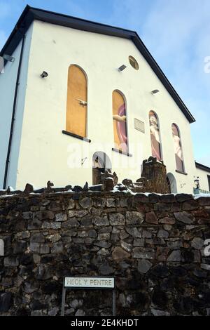 The Acapela recording studio and performance venue in snow, January 2021, Pentyrch near Cardiff, South Wales Stock Photo