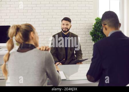 Interview, employer, hiring concept Stock Photo