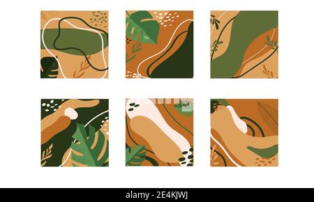 Design instagram templates post for social media stories, vector set of abstract backgrounds,  wallpaper designs for invitations Stock Vector