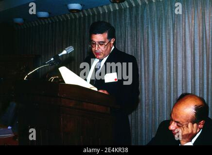Munir Barakat Head of Investment Banking at UBAF Arab Bank Giving Lecture at Conference Stock Photo