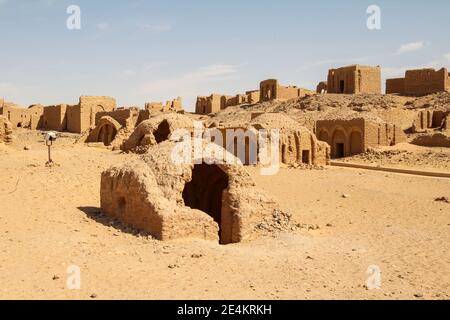 Ancient christian necropolis of Al Bagawat in Egypt Stock Photo