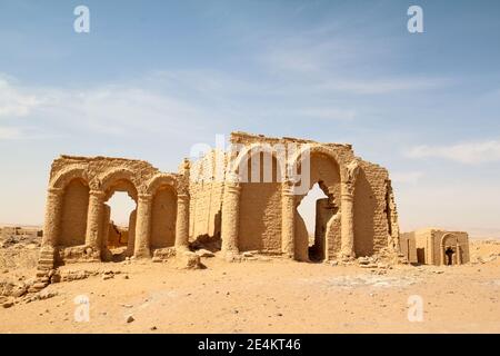 Ancient christian necropolis of Al Bagawat, old empty graves, Egypt Stock Photo