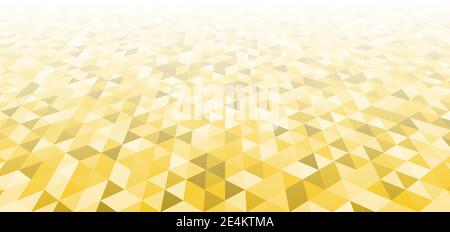 Abstract modern geometric yellow triangles pattern perspective background and texture. Vector illustration Stock Vector