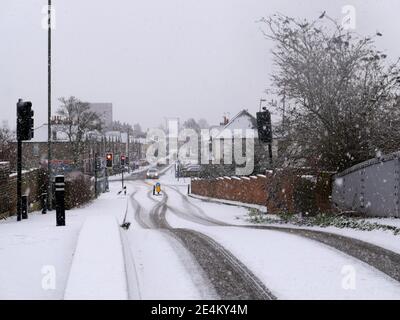 After sweeping cross the UK the snow has finally fallen on London the first time this Winter . London residents woke up this morning to a flurries of snow all over the capital this morning . Stock Photo
