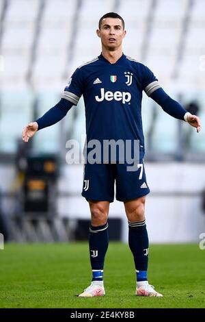 Turin, Italy. 24th Jan, 2021. Cristiano Ronaldo of Juventus FC during ...