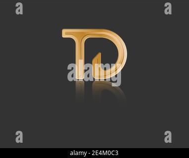 Gold stylized lowercase letters T and B with reflection connected by a ...