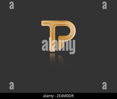 Gold stylized lowercase letters T and B with reflection connected by a ...