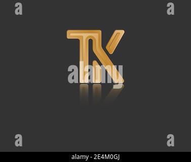 Gold stylized lowercase letters T and D with reflection connected by a ...