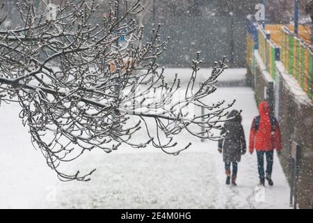 UK Weather, London, 24 January 2021: A Rare Snowfall Reached The ...