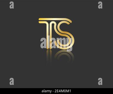 Gold stylized lowercase letters T and D with reflection connected by a ...