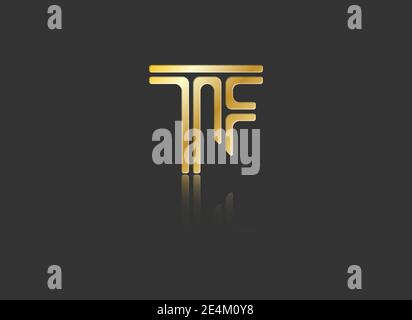 Gold stylized lowercase letters T and D with reflection connected by a ...